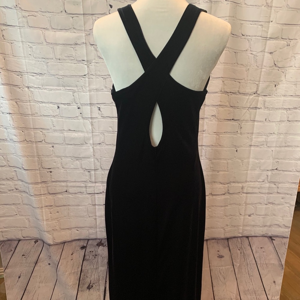 Ronni Nicole long velvet black dress. Size 12.